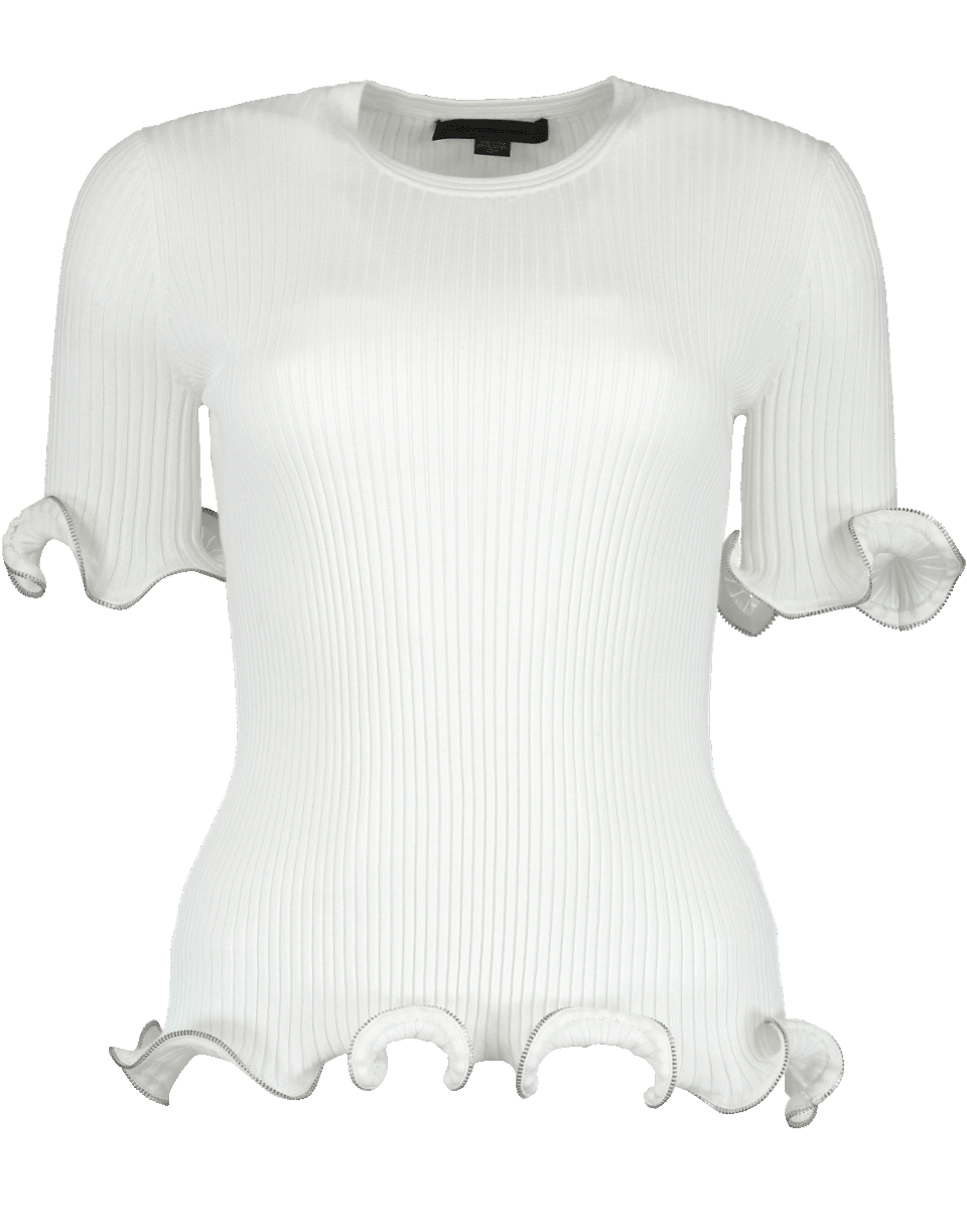ALEXANDER WANG-Ruffled Zipper Hem Tee-