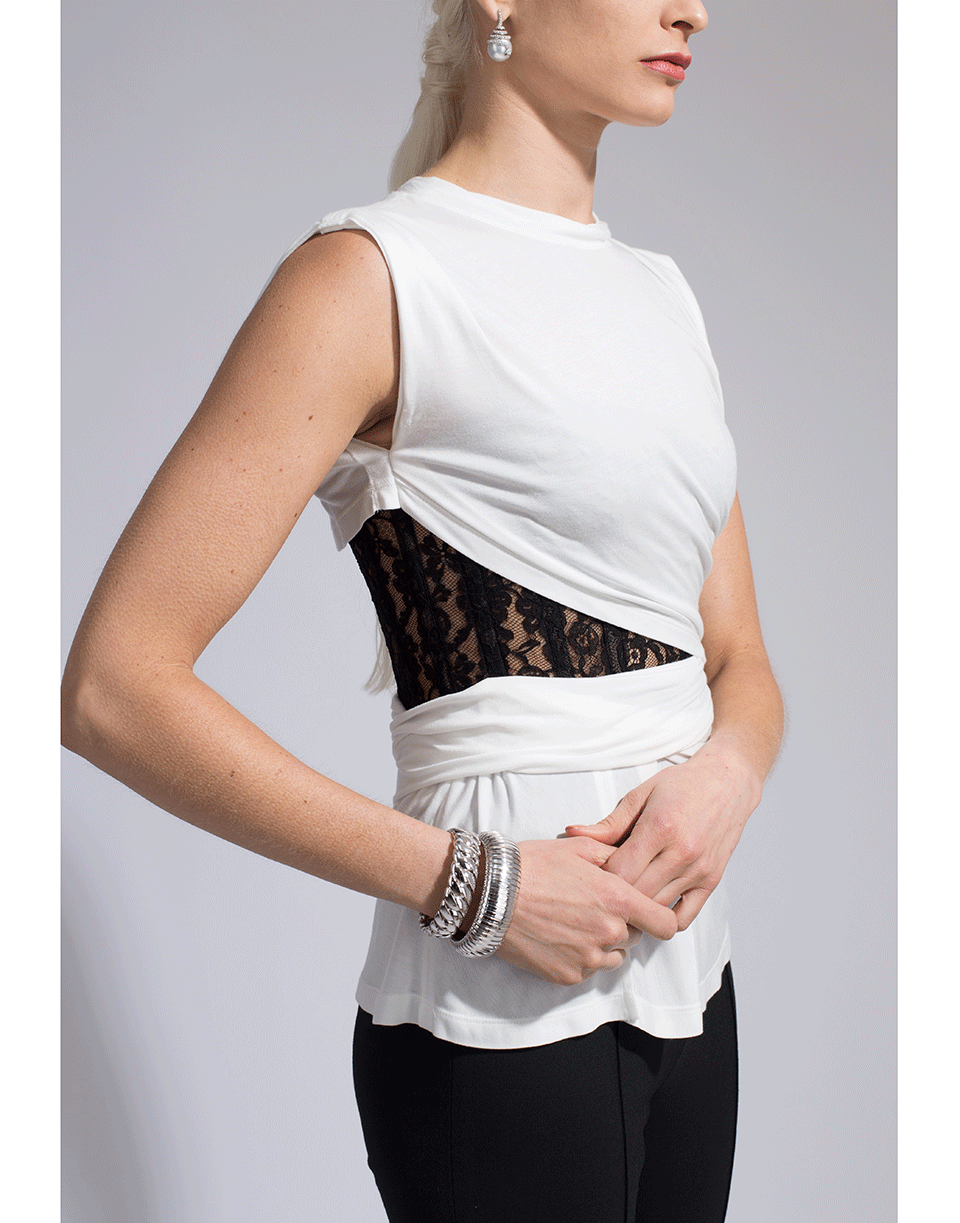 alexanderwang-Lace Bustier T-Shirt-