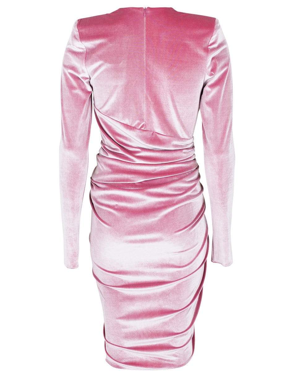 Long Sleeve V-Neck Velvet Dress