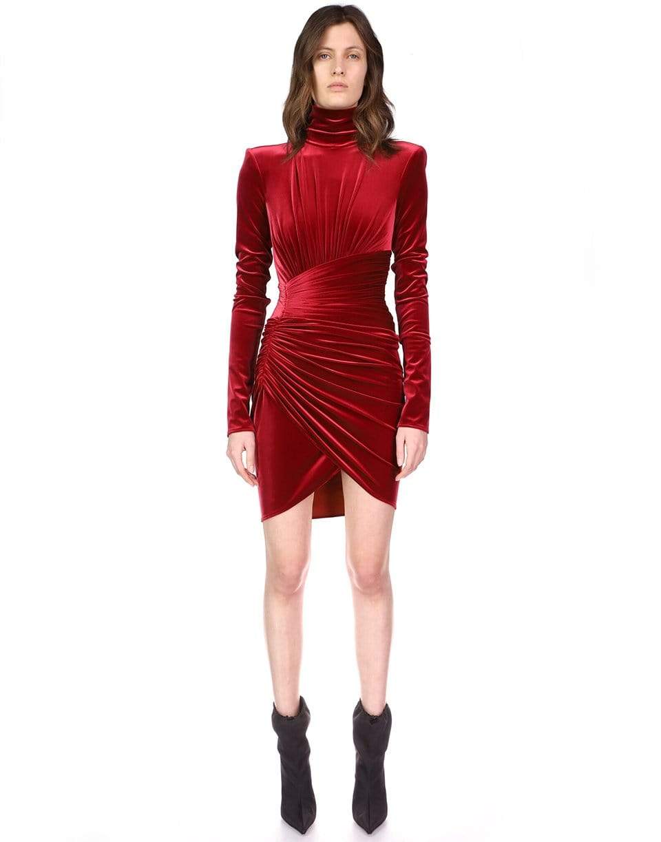 ALEXANDRE VAUTHIER-Long Sleeve Drape Skirt Dress-