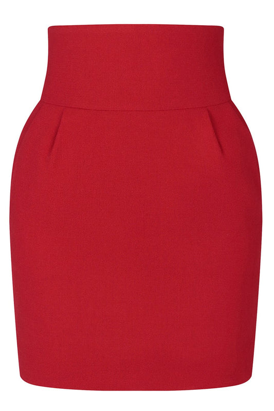 ALEXANDRE VAUTHIER-Wool Mini Skirt-RED