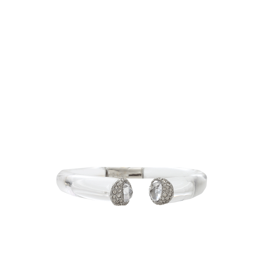 ALEXIS BITTAR-Crystal Deco Bypass Hinged Bracelet-CLEAR