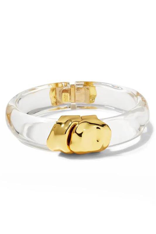 ALEXIS BITTAR-Molten Lucite Hinge Bracelet-CLEAR