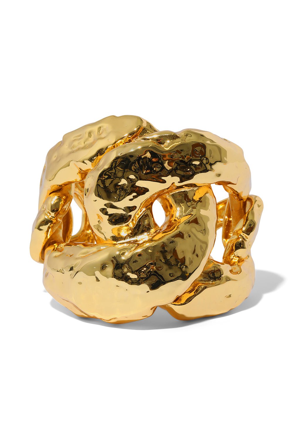 ALEXIS BITTAR-Brut Large Curb Link Cuff Bracelet-GOLD