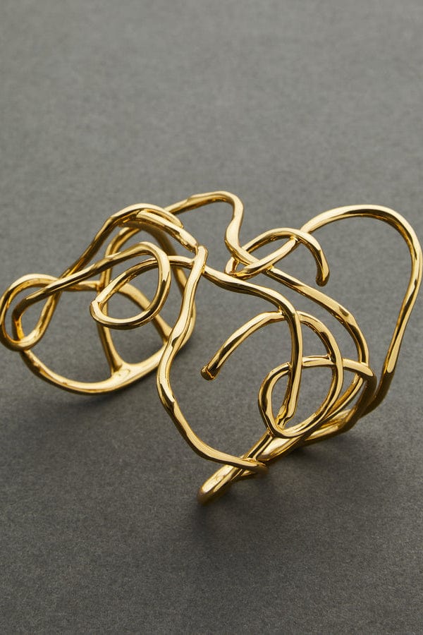 ALEXIS BITTAR-Large Twisted Gold Cuff-GOLD