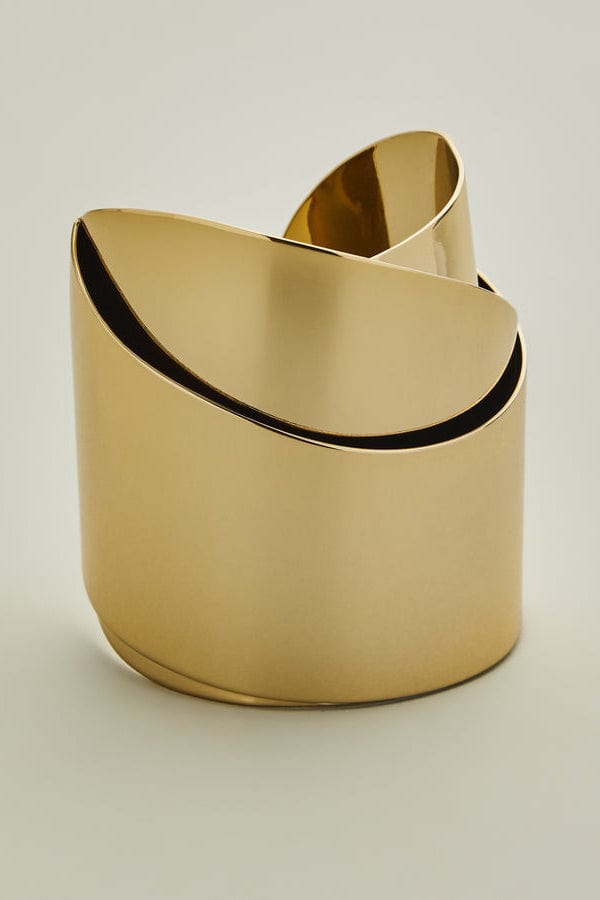 ALEXIS BITTAR-Ribbon Cuff Bracelet-GOLD