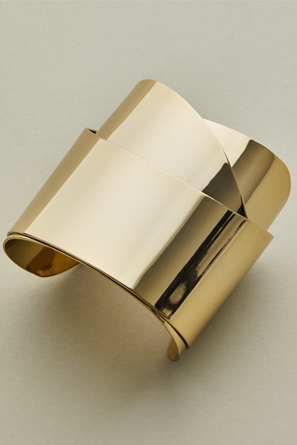 ALEXIS BITTAR-Ribbon Cuff Bracelet-GOLD