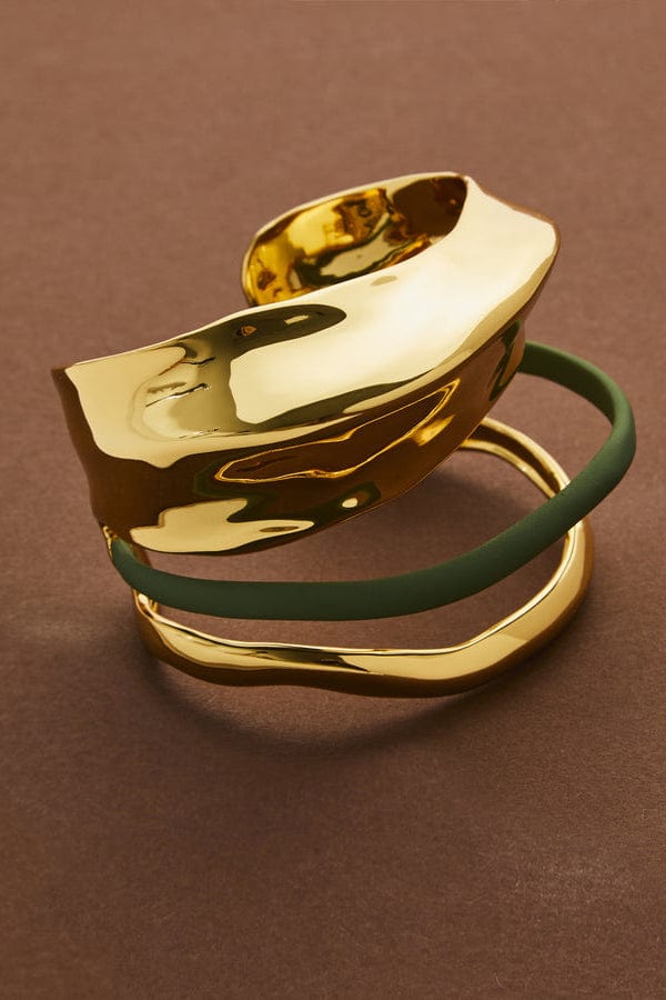 ALEXIS BITTAR-Green Retro Memphis Orbit Large Cuff-GREEN