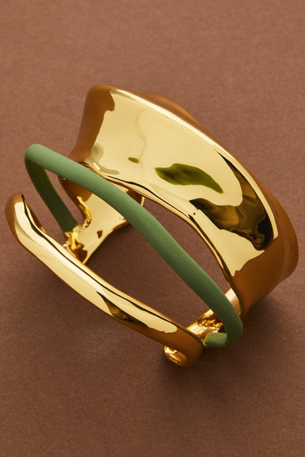 ALEXIS BITTAR-Green Retro Memphis Orbit Large Cuff-GREEN