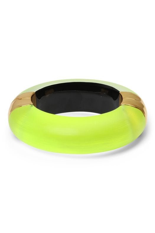 ALEXIS BITTAR-Large Molten Lucite Bracelet - Neon Yellow-NEONYLW