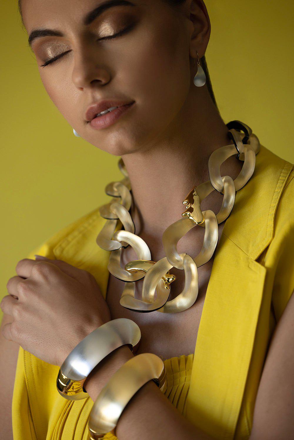 ALEXIS BITTAR-Large Molten Bracelet - Silver-SILVER