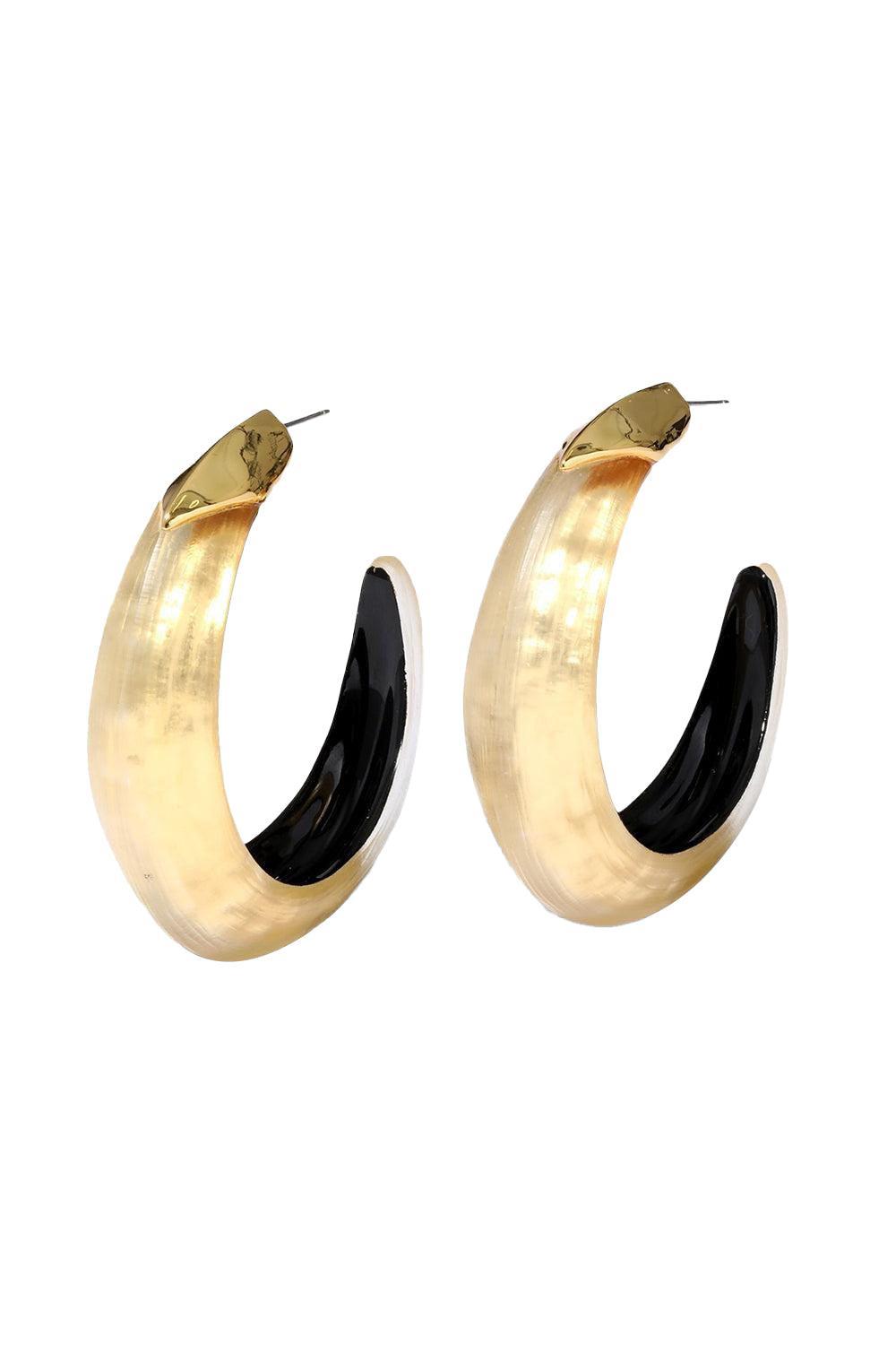 Luminous Edged Hoop Earrings-ONYX-JEWELRYBOUTIQUEEARRING-ALEXIS BITTAR