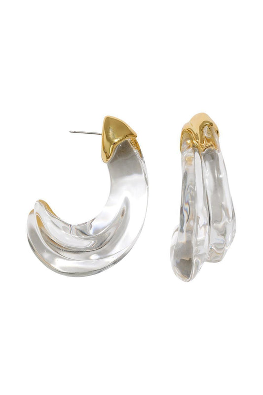 Wave Hoop Earrrings-CLEAR-LARGE-JEWELRYBOUTIQUEEARRING-ALEXIS BITTAR