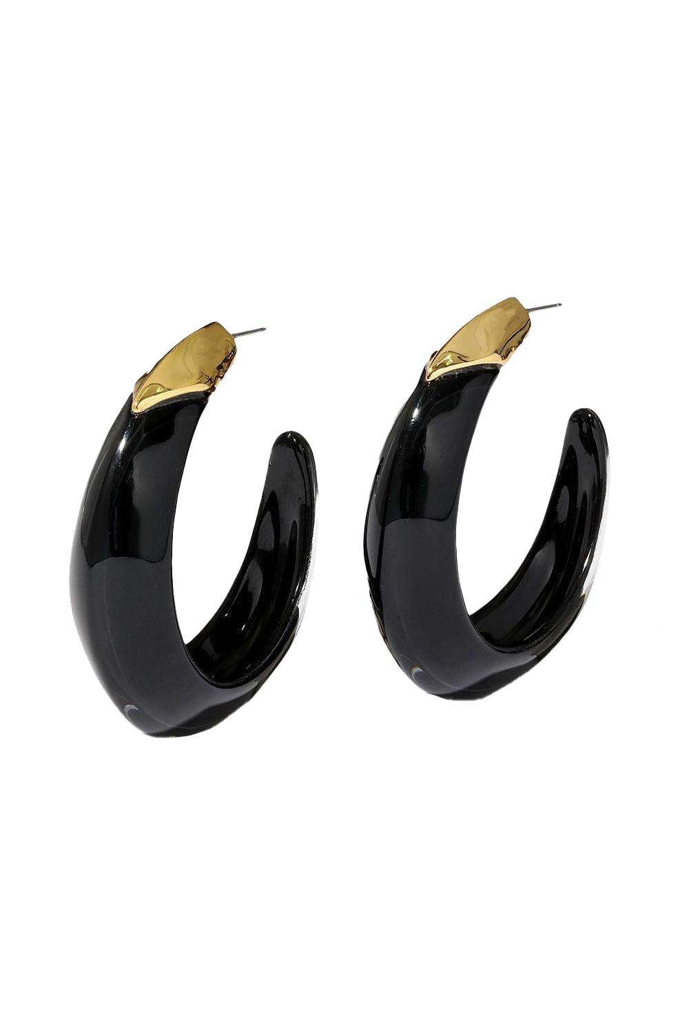 Luminous Edged Hoop Earrings-ONYX-JEWELRYBOUTIQUEEARRING-ALEXIS BITTAR