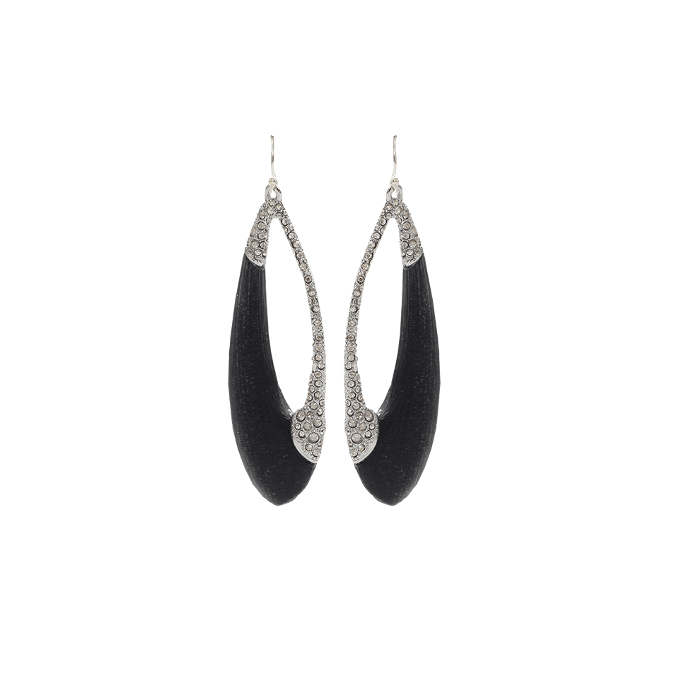 ALEXIS BITTAR-Asymmetric Tear Drop Earrings-BLACK