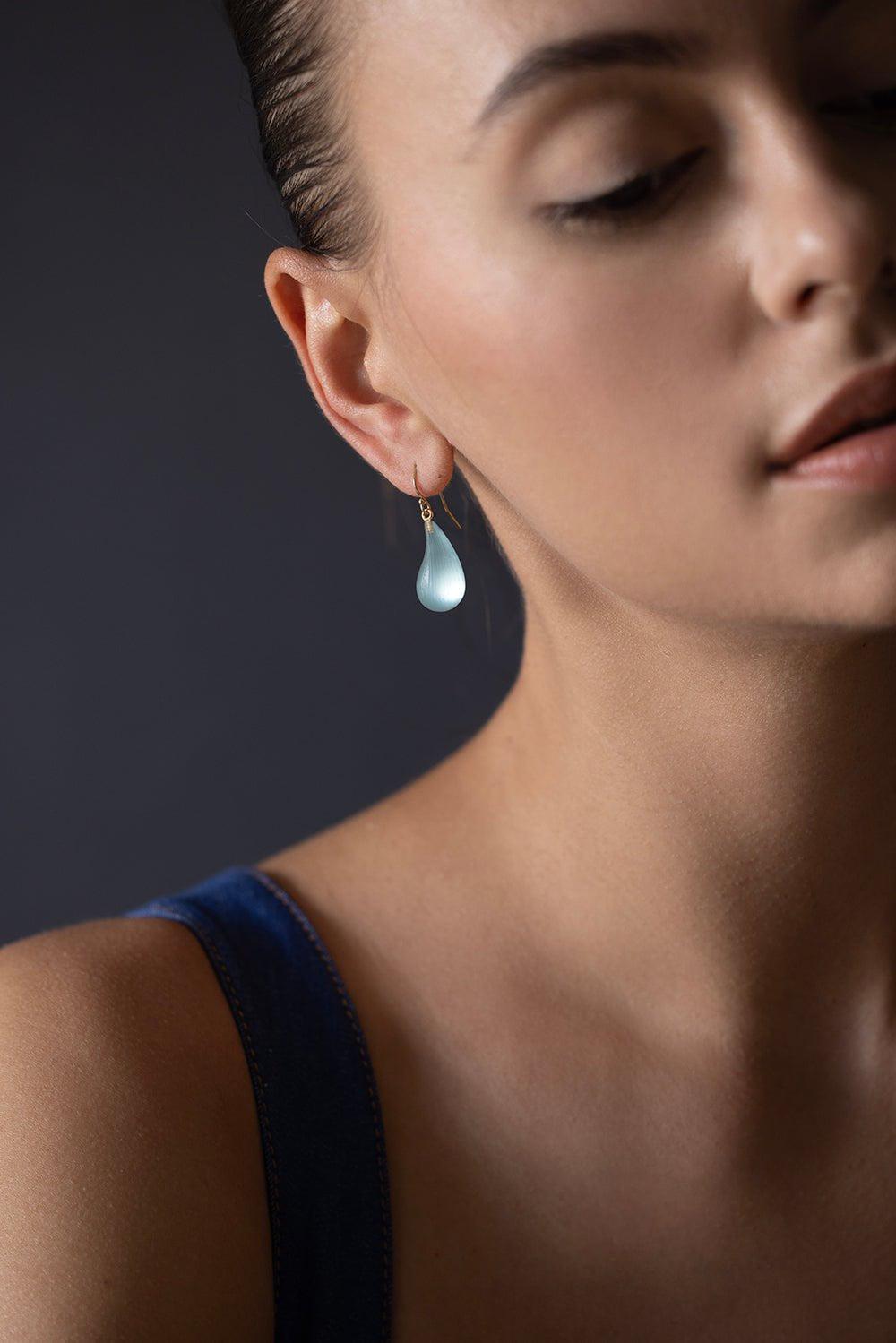ALEXIS BITTAR-Lucite Dewdrop Earrings - Blue Grey-BLUE GREY