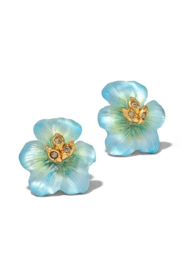 ALEXIS BITTAR-Pansy Lucite Petite Earrings-BLUE