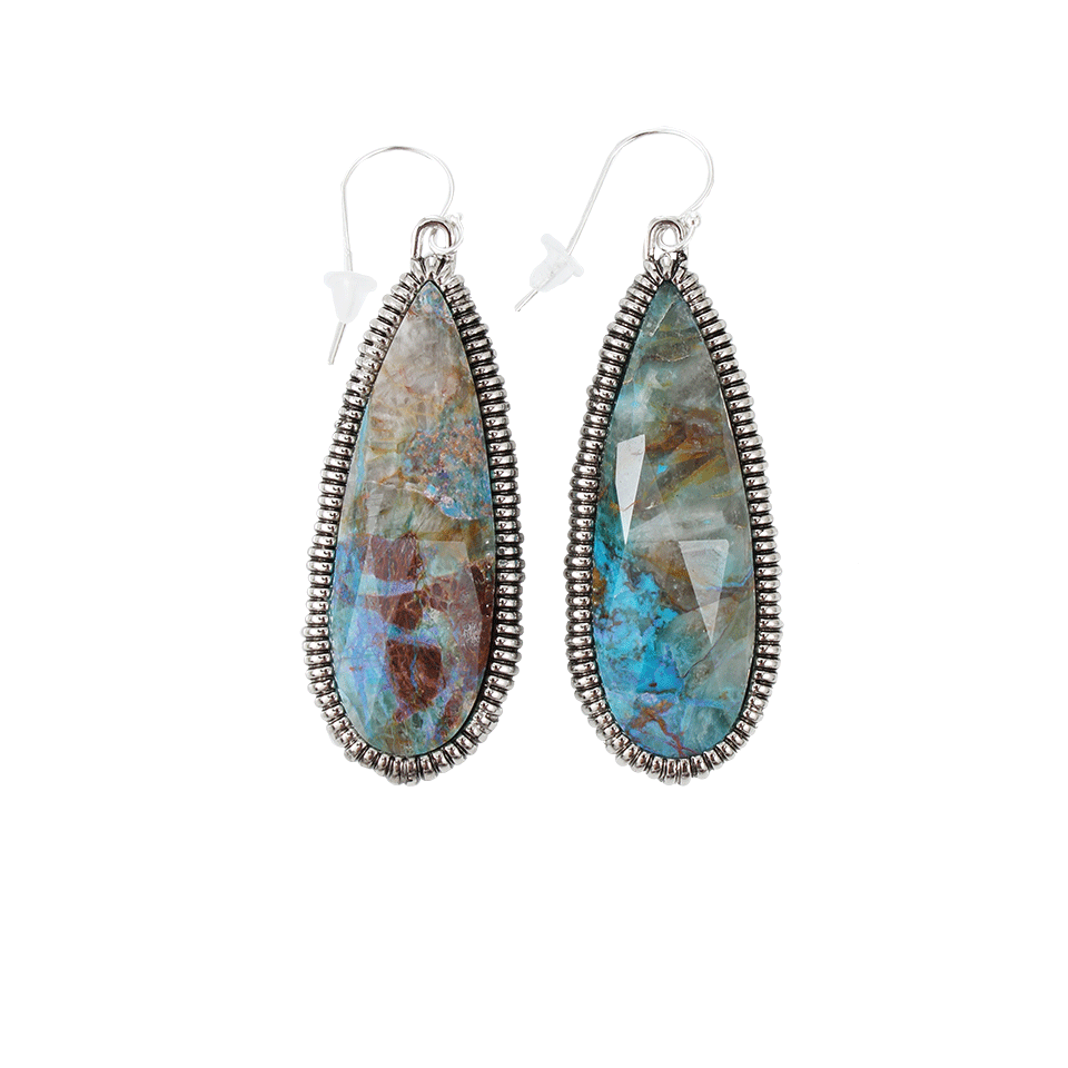 ALEXIS BITTAR-Elongated Chrysocolla Earrings-CHRYSCLL