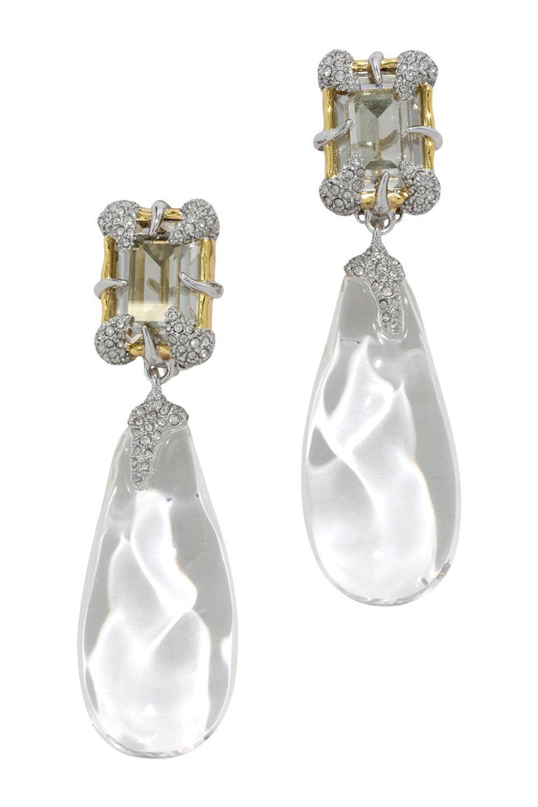 Crystal Silverlake Lucite Teardrop Earrings
