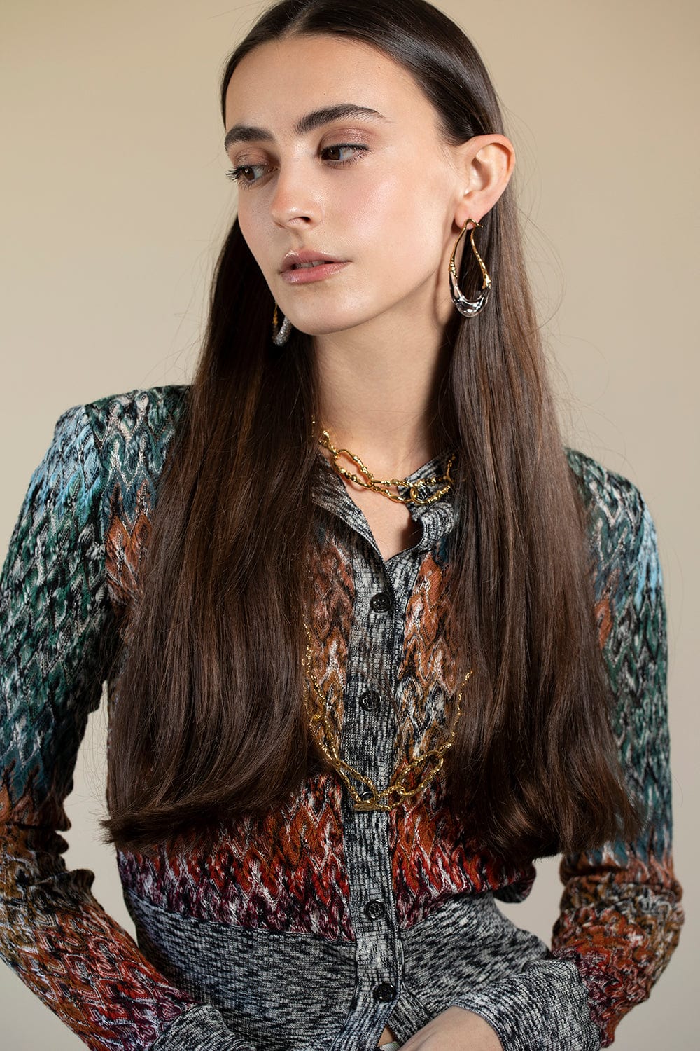 ALEXIS BITTAR-Dream Rain Wrap Around Link Earring-CLEAR
