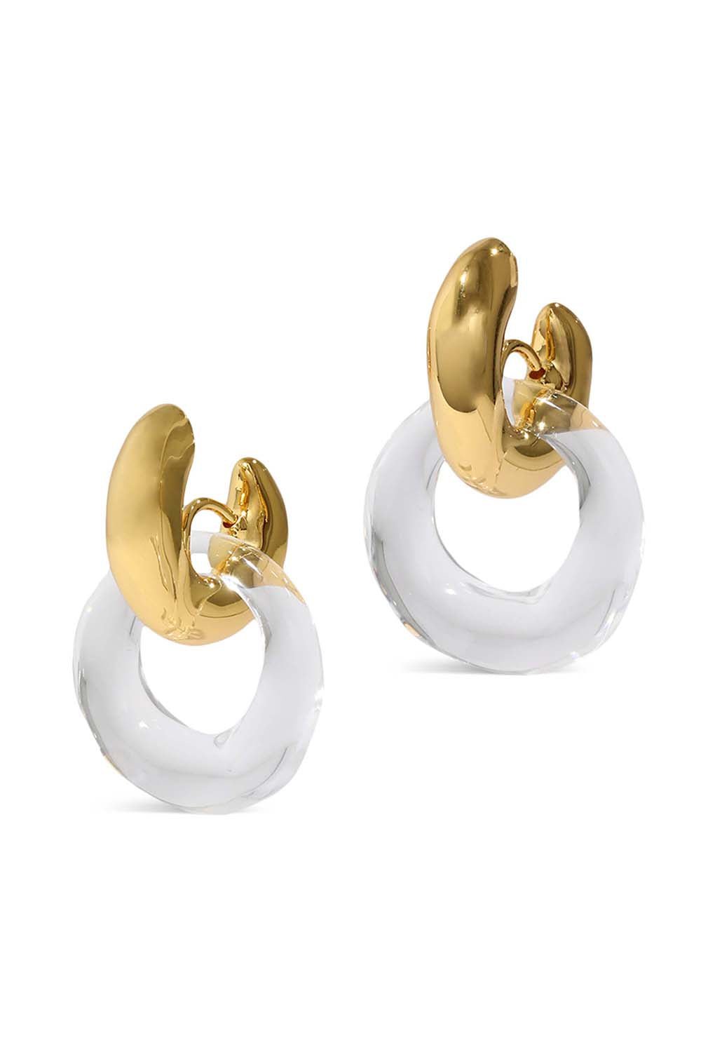 ALEXIS BITTAR-Liquid Lucite Door Knocker Earrings - Clear-CLEAR
