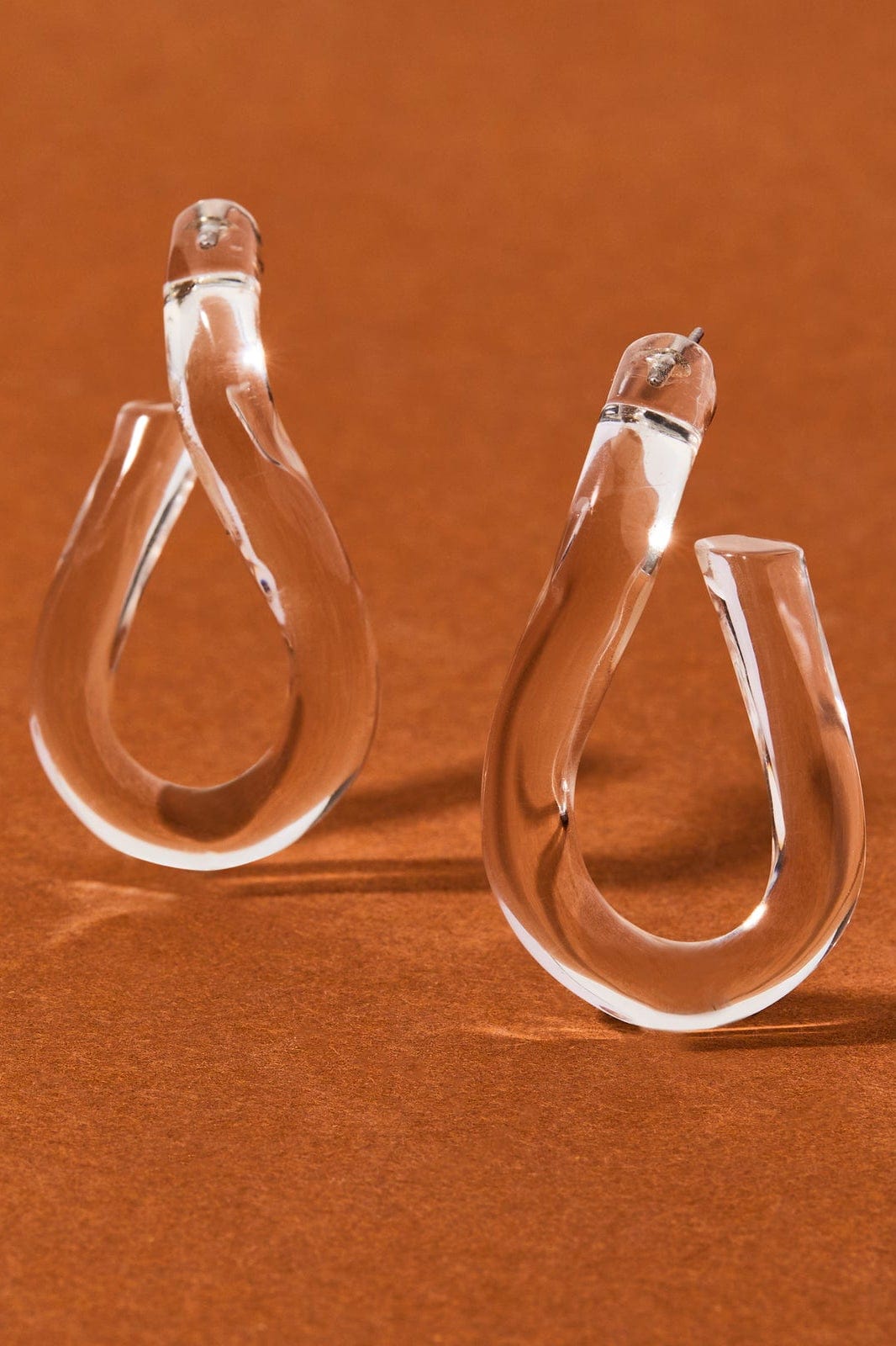 ALEXIS BITTAR-Clear Twist Hoop Earrings-CLEAR