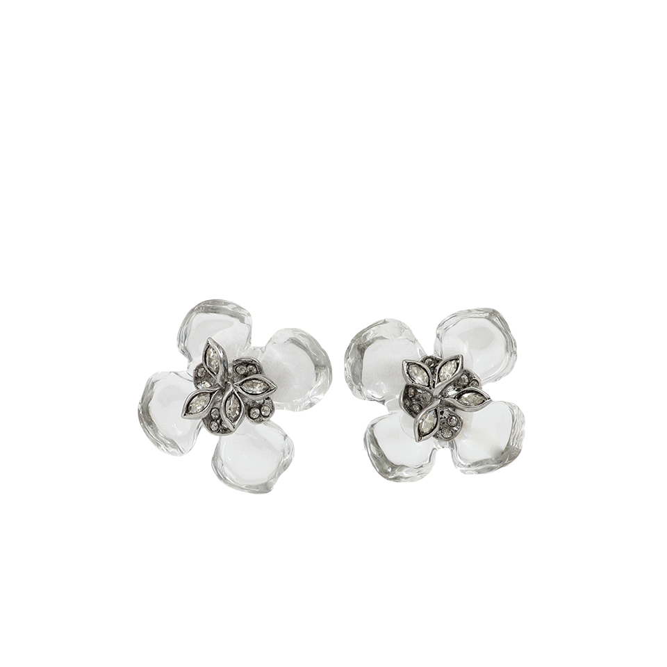 ALEXIS BITTAR-Marquis Gardenia Post Earrings-CRYSTAL