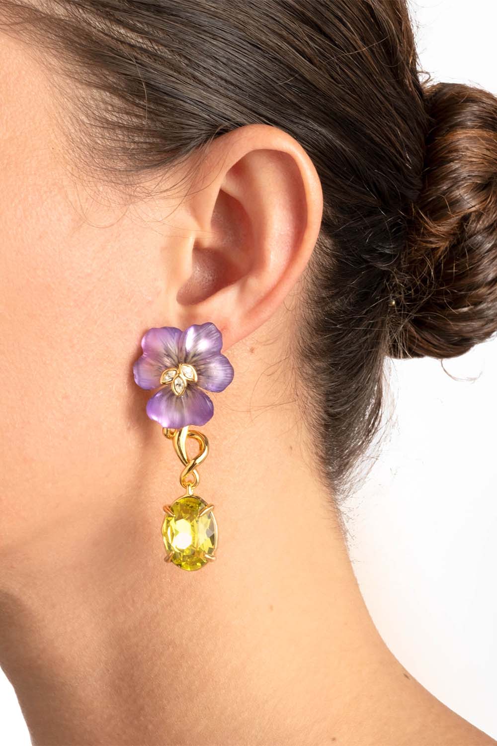 ALEXIS BITTAR-Pansy Lucite Crystal Drop Earrings-