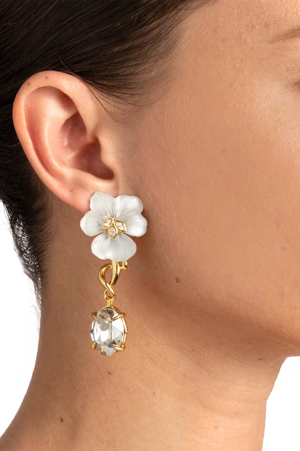 ALEXIS BITTAR-Pansy Lucite Crystal Drop Earrings-