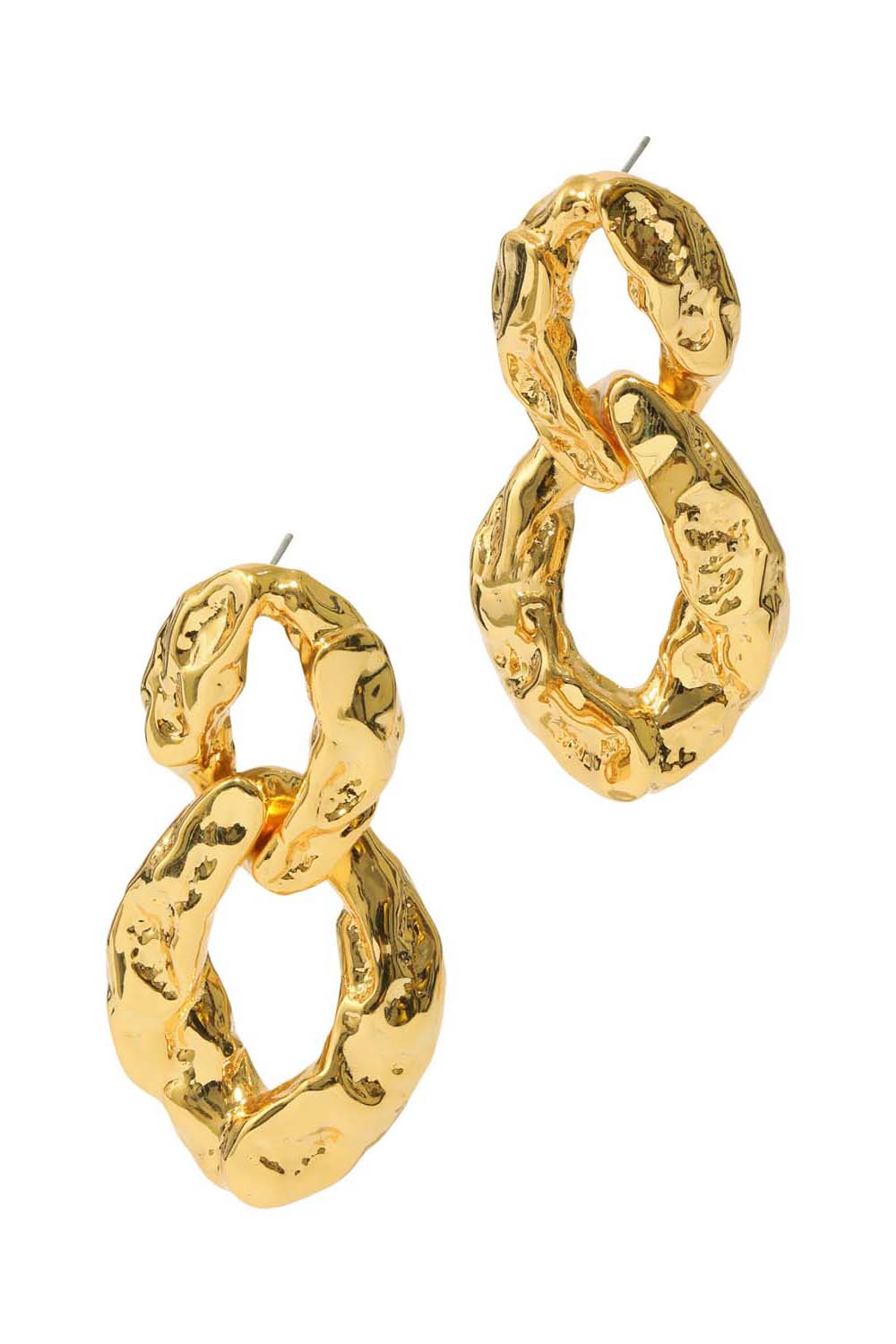 ALEXIS BITTAR-Brut Double Link Post Earrings-GOLD