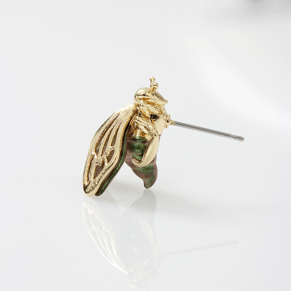 ALEXIS BITTAR-Irid Bumble Bee Earrings-GOLD
