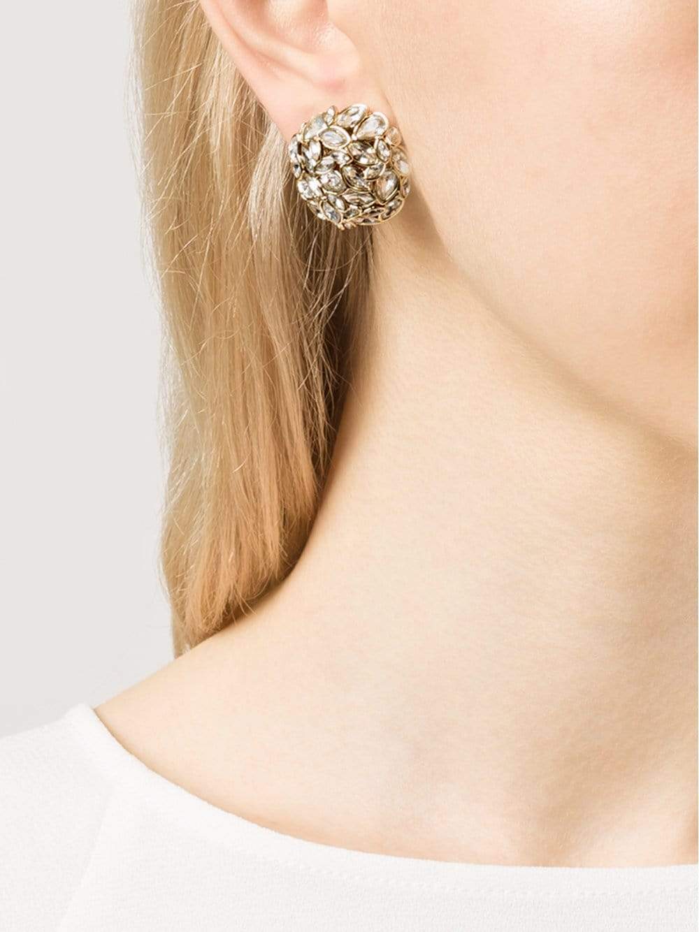ALEXIS BITTAR-Marquis Cluster Dome Clip Earrings-GOLD