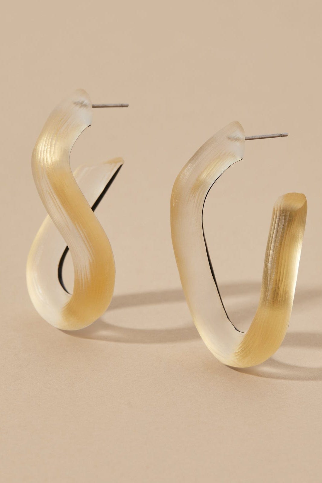 ALEXIS BITTAR-Gold Twist Hoop Earrings-GOLD