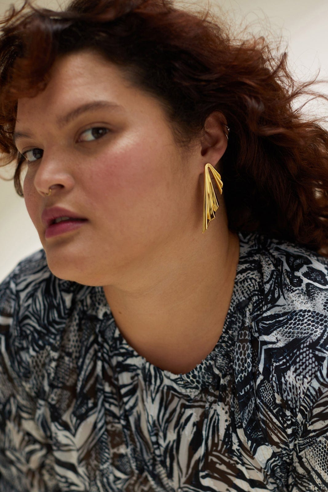 ALEXIS BITTAR-Vitreum Large Pleated Earrings-GOLD