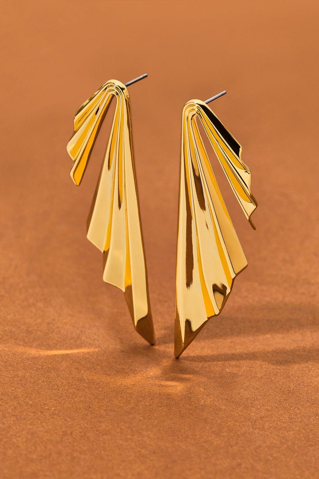 ALEXIS BITTAR-Vitreum Large Pleated Earrings-GOLD