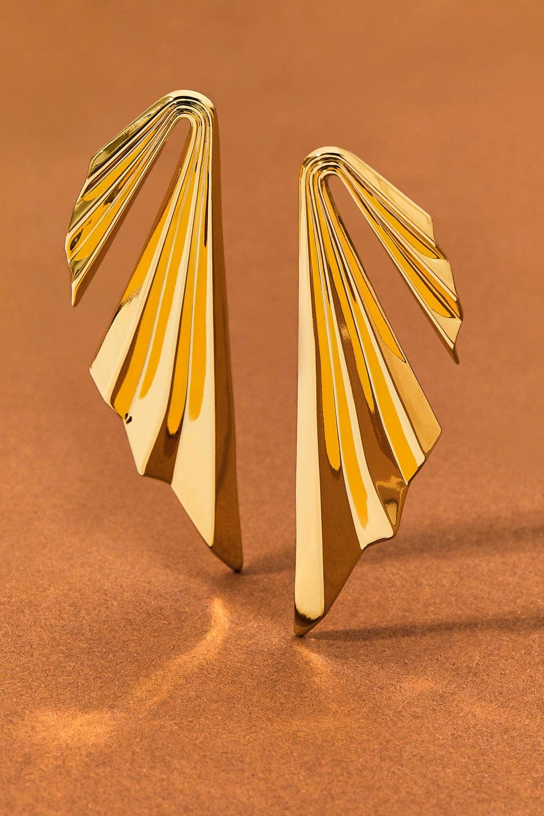 ALEXIS BITTAR-Vitreum Large Pleated Earrings-GOLD