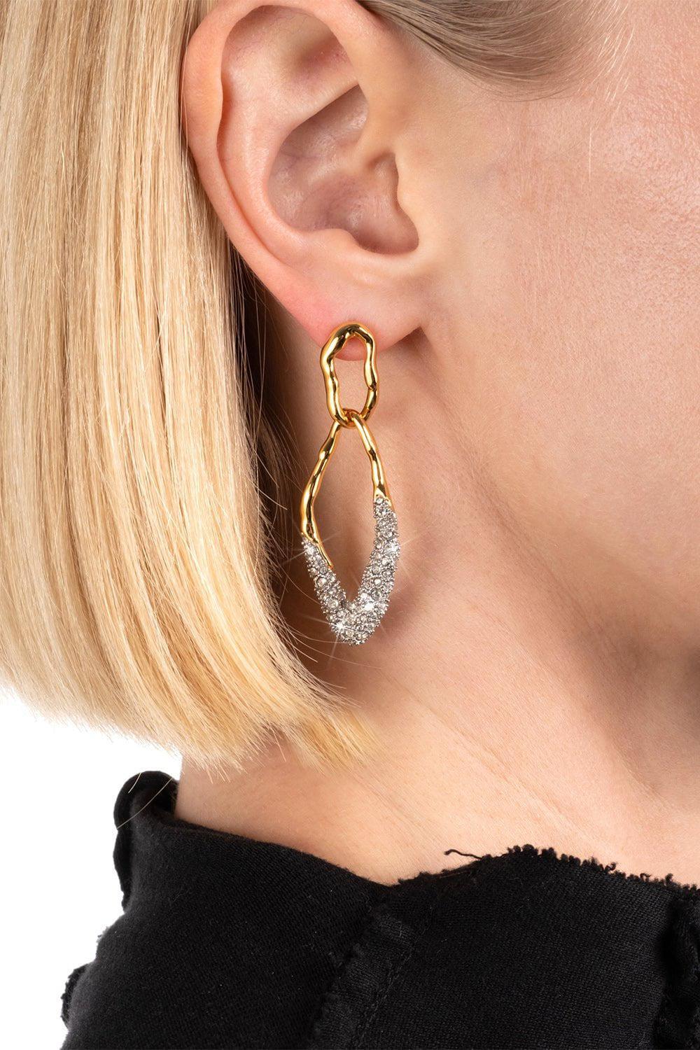 ALEXIS BITTAR-Solanales Double Link Earrings-GOLD