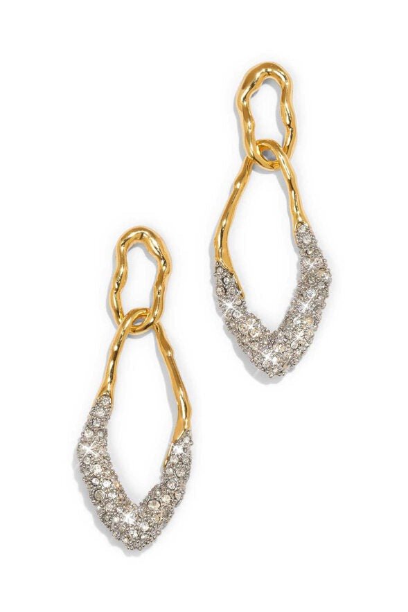 ALEXIS BITTAR-Solanales Double Link Earrings-GOLD