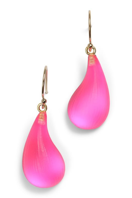 ALEXIS BITTAR-Lucite Dewdrop Earrings - Neon Pink-NEON PINK