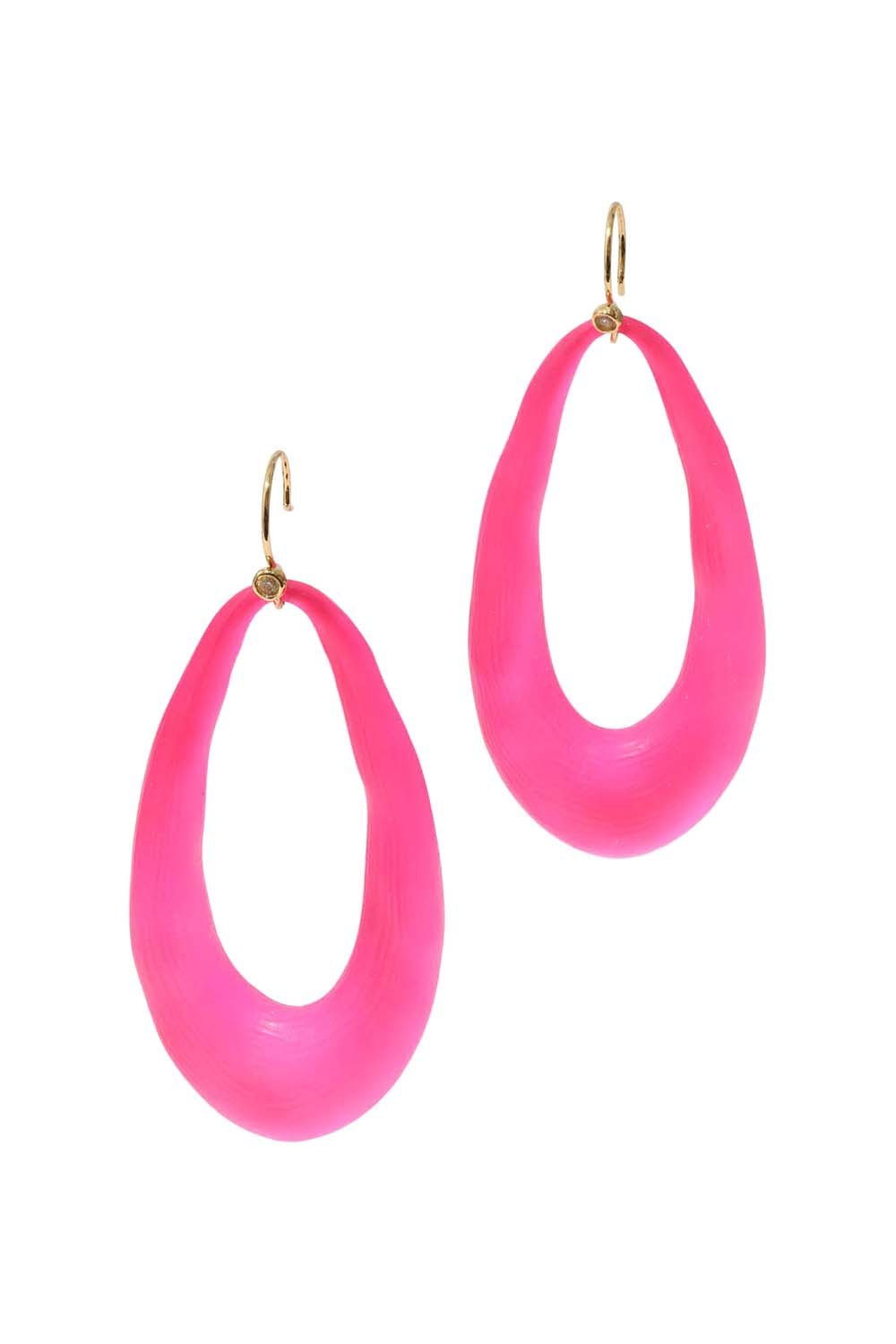 ALEXIS BITTAR-Lucite Link Wire Earrings - Neon Pink-NEON PINK
