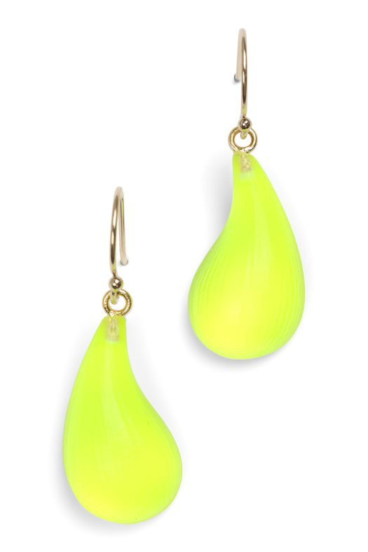 ALEXIS BITTAR-Lucite Dewdrop Earrings - Yellow-NEON YELLOW