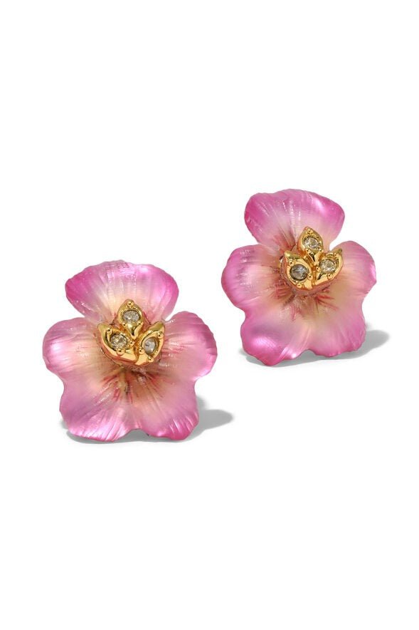 ALEXIS BITTAR-Pansy Lucite Petite Earrings-PINK