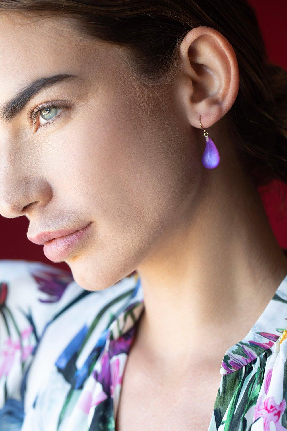 ALEXIS BITTAR-Lucite Dewdrop Earrings - Purple-PURPLE