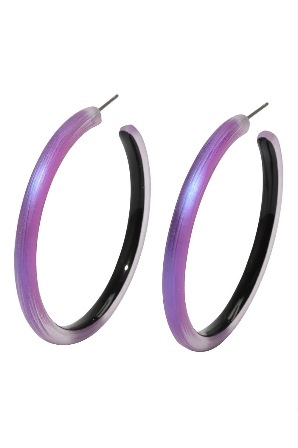 ALEXIS BITTAR-Skinny Lucite Hoop Earrings - Purple-PURPLE