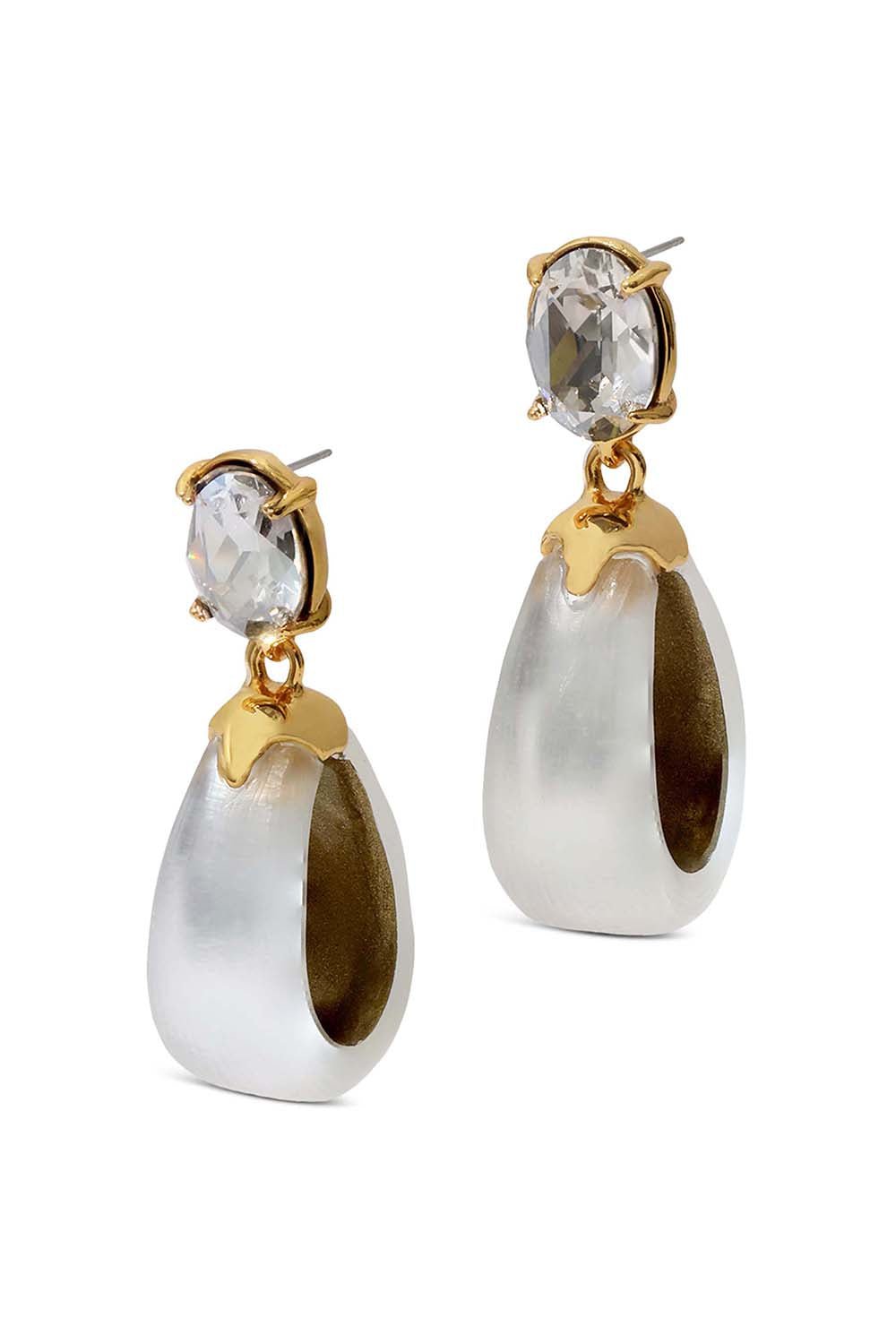 ALEXIS BITTAR-Bonbon Lucite Small Teardrop Hoop Earrings-SILVER