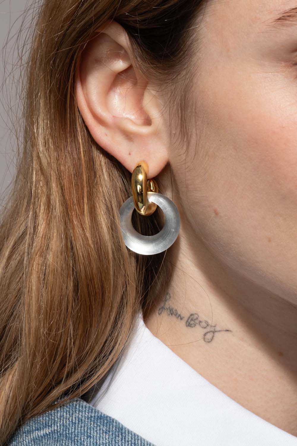ALEXIS BITTAR-Liquid Lucite Door Knocker Earrings -Silver-SILVER