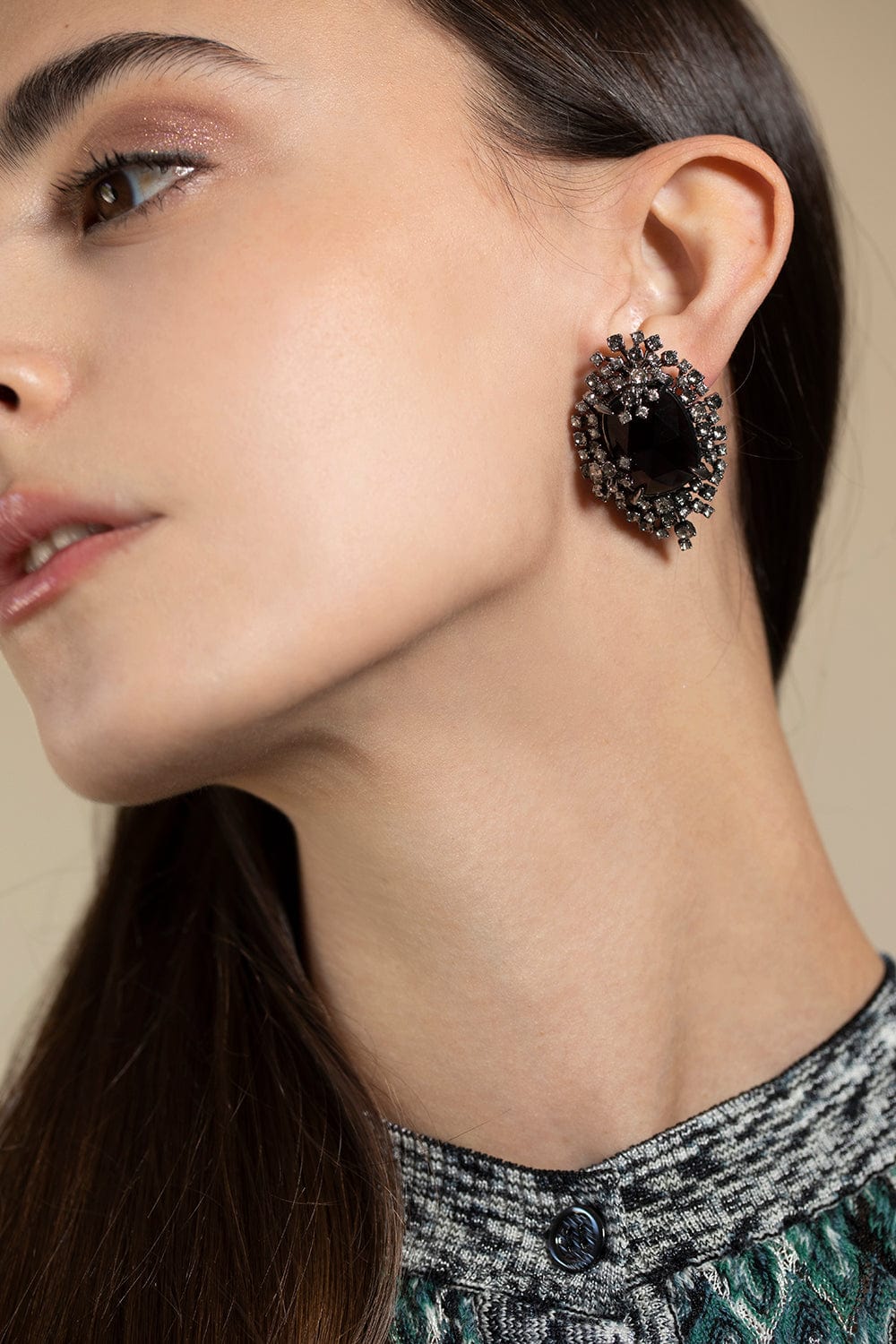 ALEXIS BITTAR-Crimson Punk Royale Clip On Earrings-STONES