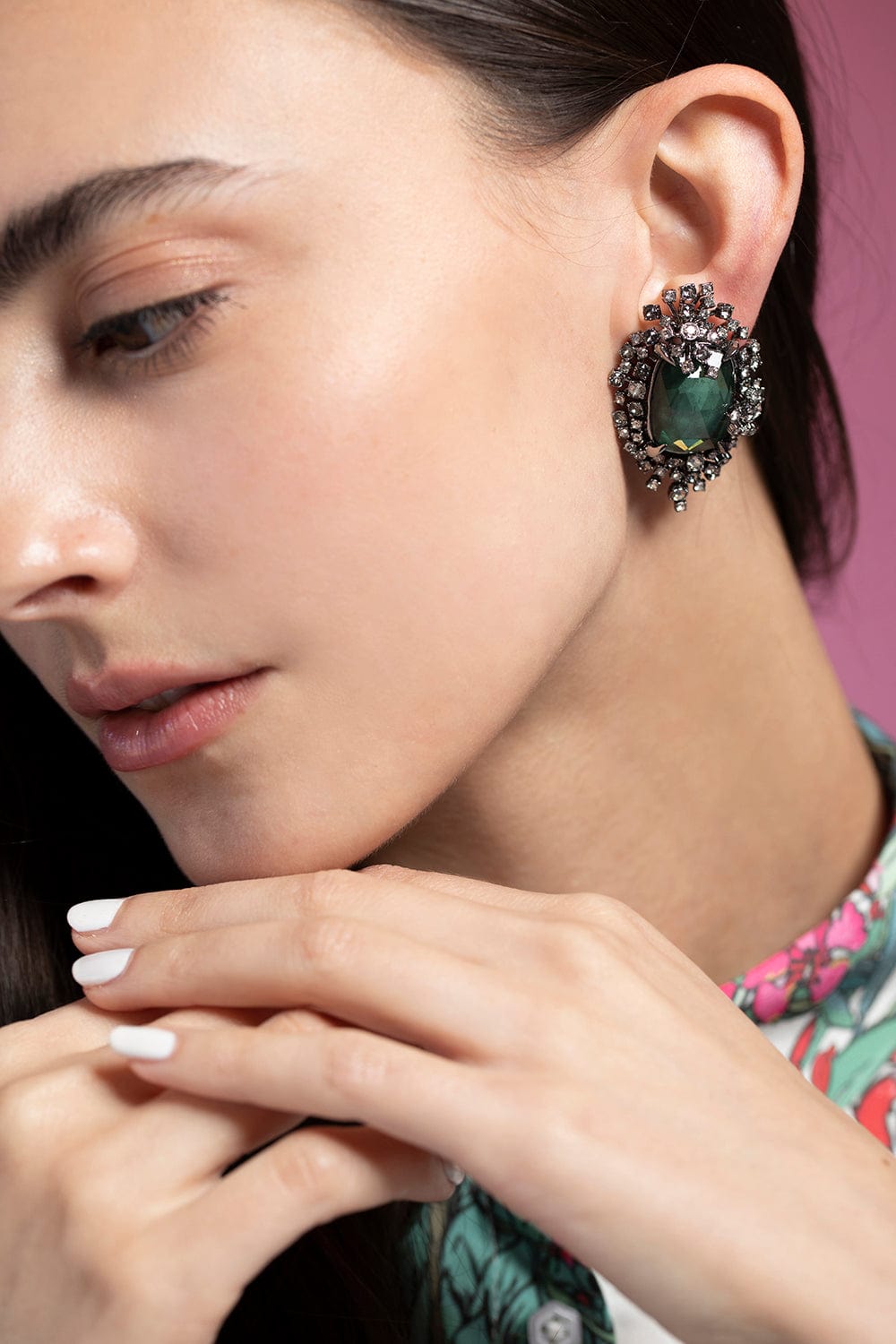 ALEXIS BITTAR-Verdant Punk Royale Clip On Earrings-STONES