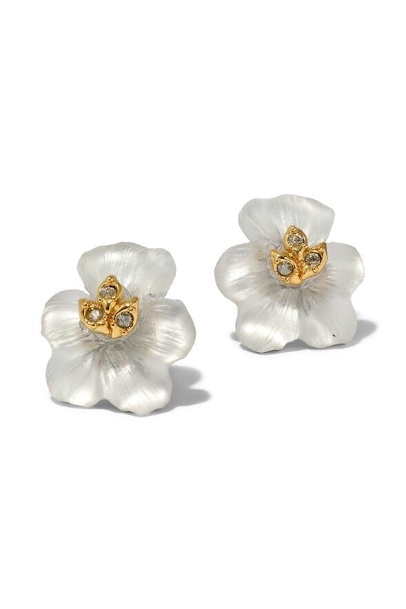 ALEXIS BITTAR-Pansy Lucite Petite Earrings-WHITE
