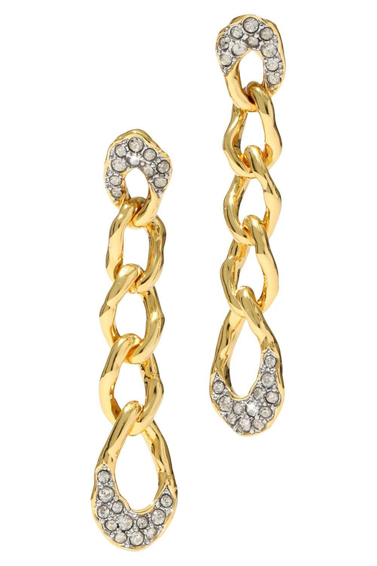 Crystal Solanales Chain Link Drop Earrings
